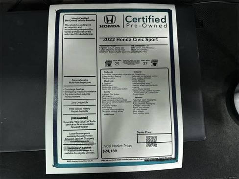 Used 2022 Honda Civic Sport image 13