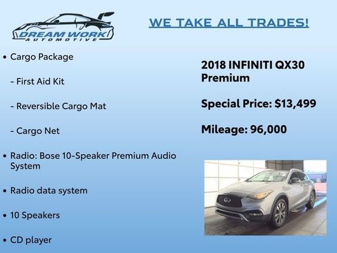 Used 2018 INFINITI QX30 Premium w/ Cargo Package image 2