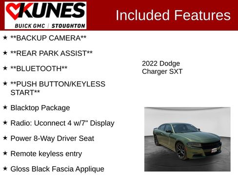 Used 2022 Dodge Charger SXT w/ Blacktop Package RWD image 2