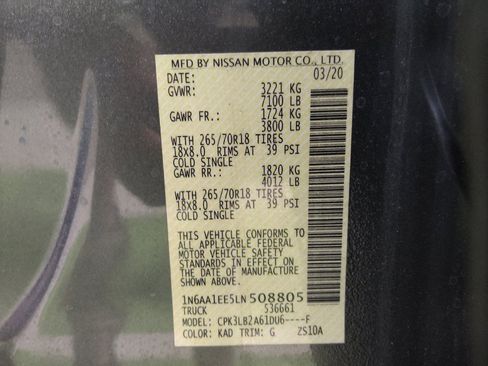 Used 2020 Nissan Titan SV w/ Accessory Utility Package image 33