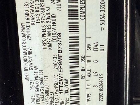 Used 2021 Ford F150 Lariat w/ Equipment Group 502A High image 48