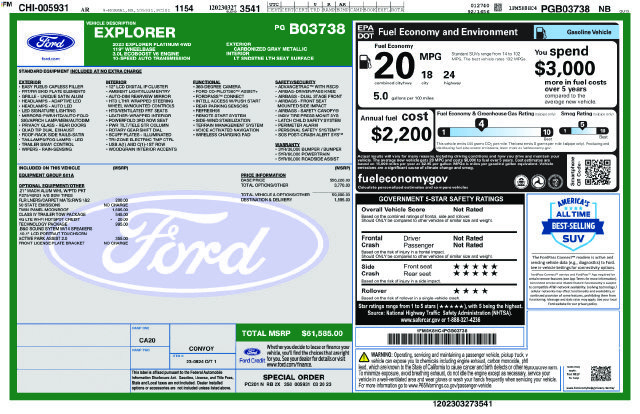 Used 2023 Ford Explorer Platinum w/ Technology Package AWD/4WD image 13