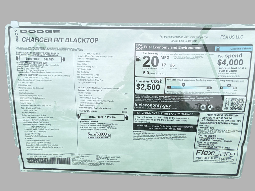 New 2026 Dodge Charger R/T w/ Blacktop Package AWD/4WD image 12
