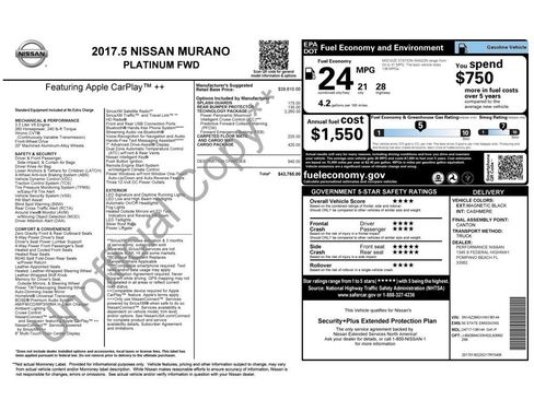 Used 2017 Nissan Murano Platinum w/ Platinum Technology Package FWD image 15