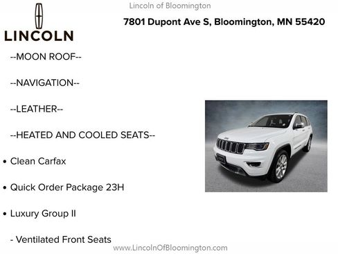 Used 2017 Jeep Grand Cherokee Limited w/ Luxury Group II AWD/4WD image 5