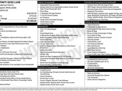 Used 2020 INFINITI QX50 Luxe image 25