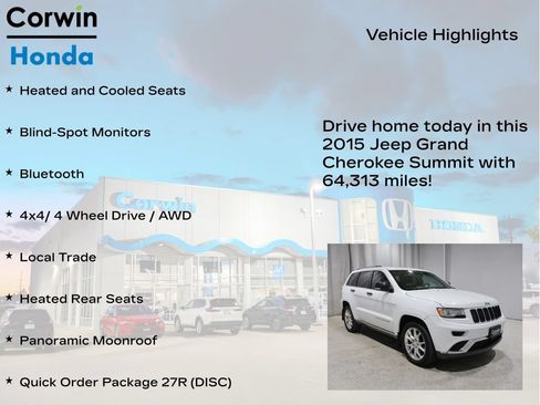 Used 2015 Jeep Grand Cherokee Summit AWD/4WD image 6