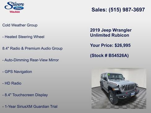 Used 2019 Jeep Wrangler Unlimited Rubicon AWD/4WD image 16