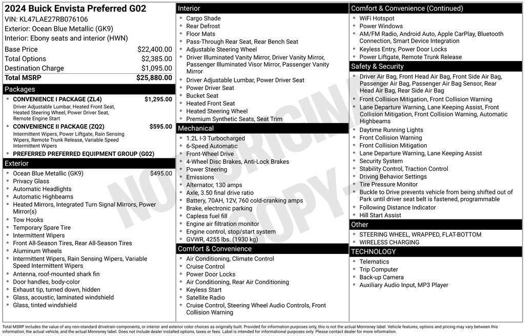 Used 2024 Buick Envista Sport Touring w/ Convenience I Package FWD image 34