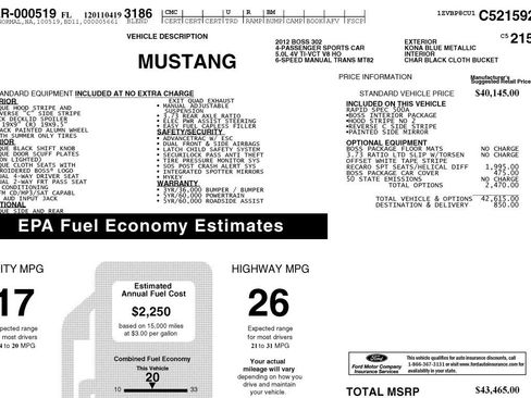 Used 2012 Ford Mustang Boss 302 w/ Boss 302 Accessory Pkg RWD image 41