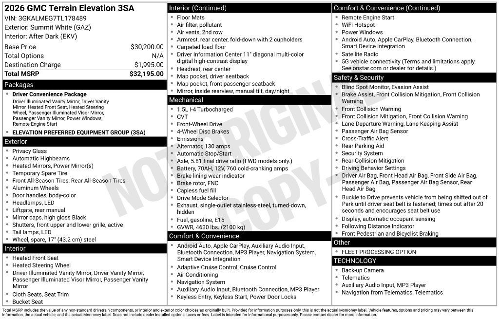 Used 2026 GMC Terrain Elevation FWD image 7
