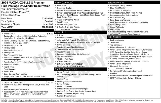 Certified 2024 MAZDA CX-5 AWD 2.5 S w/ Premium Plus Pkg image 38
