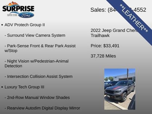 Used 2022 Jeep Grand Cherokee Trailhawk w/ ADV Protech Group II AWD/4WD image 7