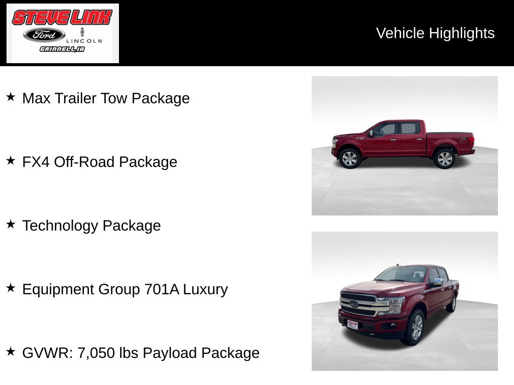 Used 2019 Ford F150 Platinum w/ Equipment Group 701A Luxury AWD/4WD image 7