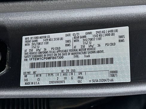 Certified 2021 Ford F150 XL w/ Equipment Group 101A High RWD image 22
