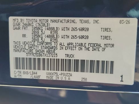 New 2026 Toyota Tundra 1794 Edition AWD/4WD image 26