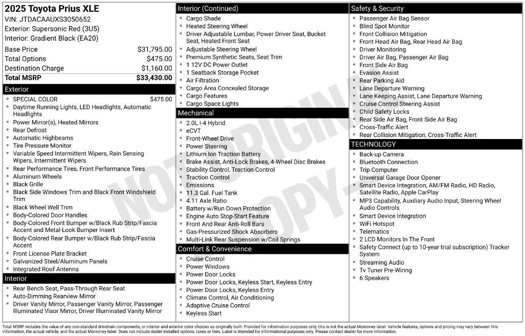 Used 2025 Toyota Prius XLE FWD image 29