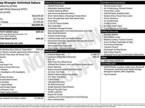 Certified 2017 Jeep Wrangler Unlimited Sahara w/ Connectivity Group AWD/4WD image 7