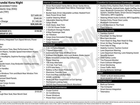 Used 2021 Hyundai Kona Night w/ Cargo Package AWD/4WD image 33