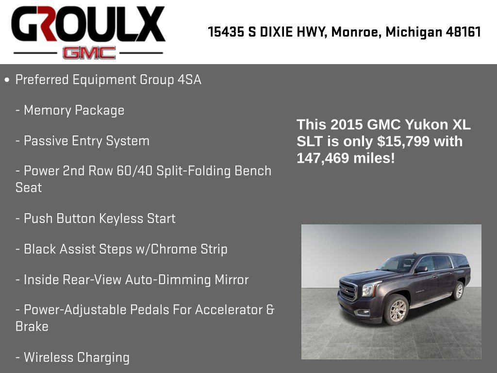 Used 2015 GMC Yukon XL SLT w/ HD Trailering Package AWD/4WD image 8