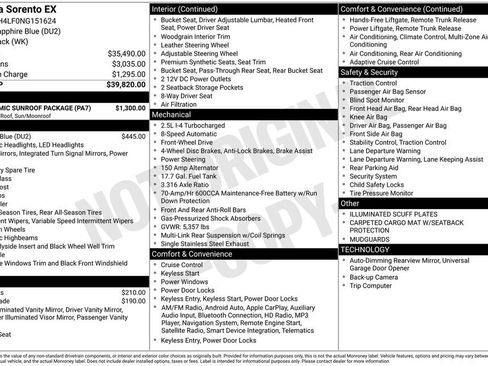 Used 2022 Kia Sorento EX w/ Panoramic Sunroof Package image 15