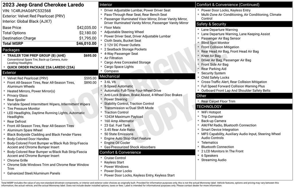 Used 2023 Jeep Grand Cherokee Laredo w/ Trailer Tow Prep Group (B) AWD/4WD image 10