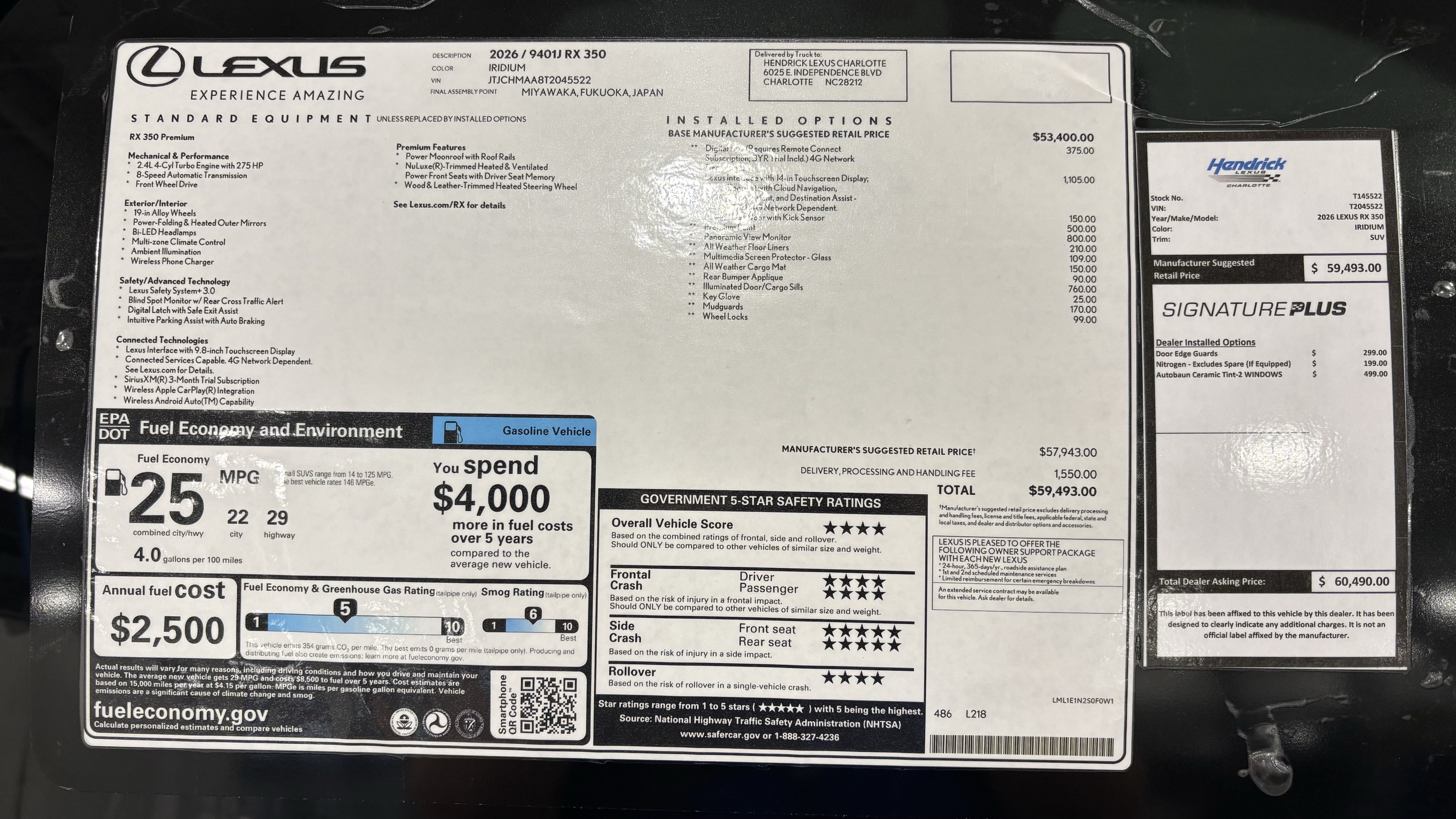 New 2026 Lexus RX 350 Premium w/ Accessory Package (K3) FWD image 45