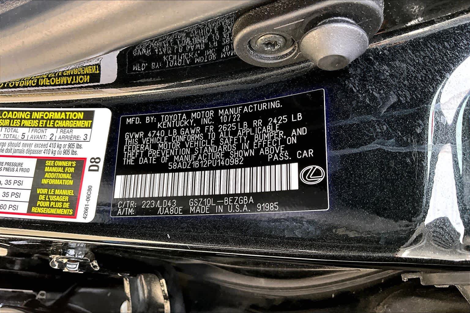 Certified 2023 Lexus ES 350 w/ Premium Package FWD image 36
