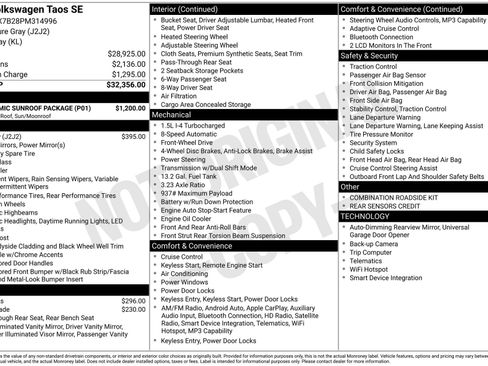 Used 2023 Volkswagen Taos SE w/ Panoramic Sunroof Package image 1