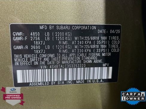 Certified 2025 Subaru Outback Onyx Edition AWD/4WD image 33