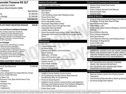 Used 2022 Chevrolet Traverse RS image 43