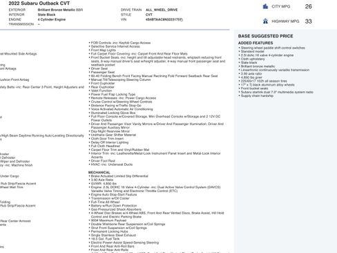 Used 2022 Subaru Outback image 2