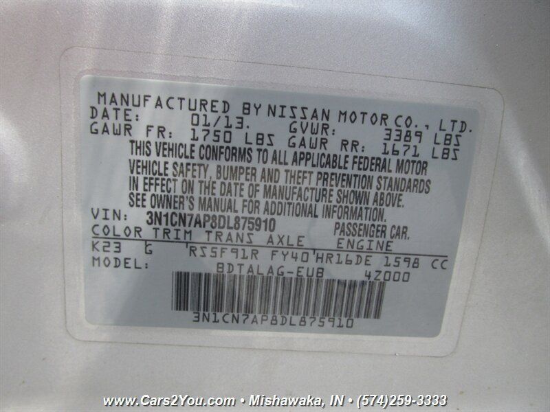 Used 2013 Nissan Versa S FWD image 21