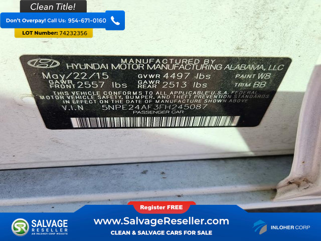 Used 2015 Hyundai Sonata SE w/ Option Group 09 FWD image 16