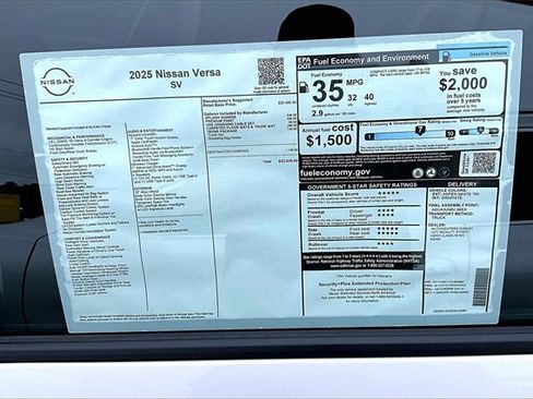 New 2025 Nissan Versa SV w/ Trunk Package image 38