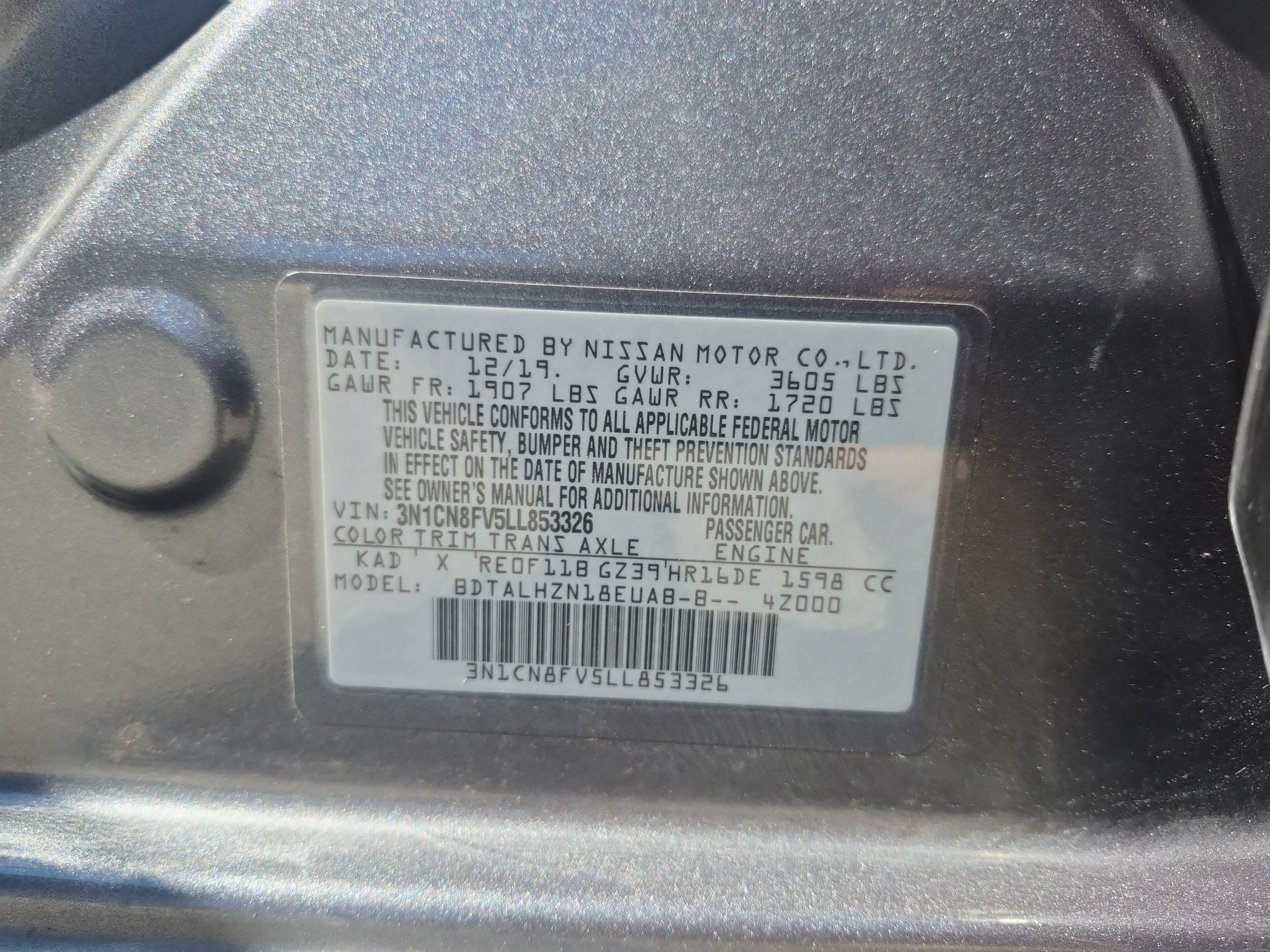 Certified 2020 Nissan Versa SR w/ Electronics Package FWD image 32