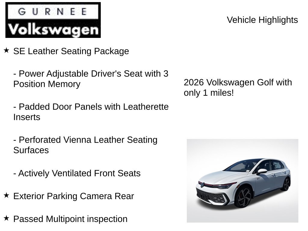 New 2026 Volkswagen GTI SE FWD image 8
