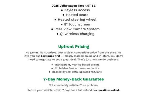 Used 2025 Volkswagen Taos SE image 2