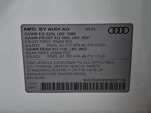 Used 2024 Audi Q8 e-tron Prestige w/ Prestige Package AWD/4WD image 32