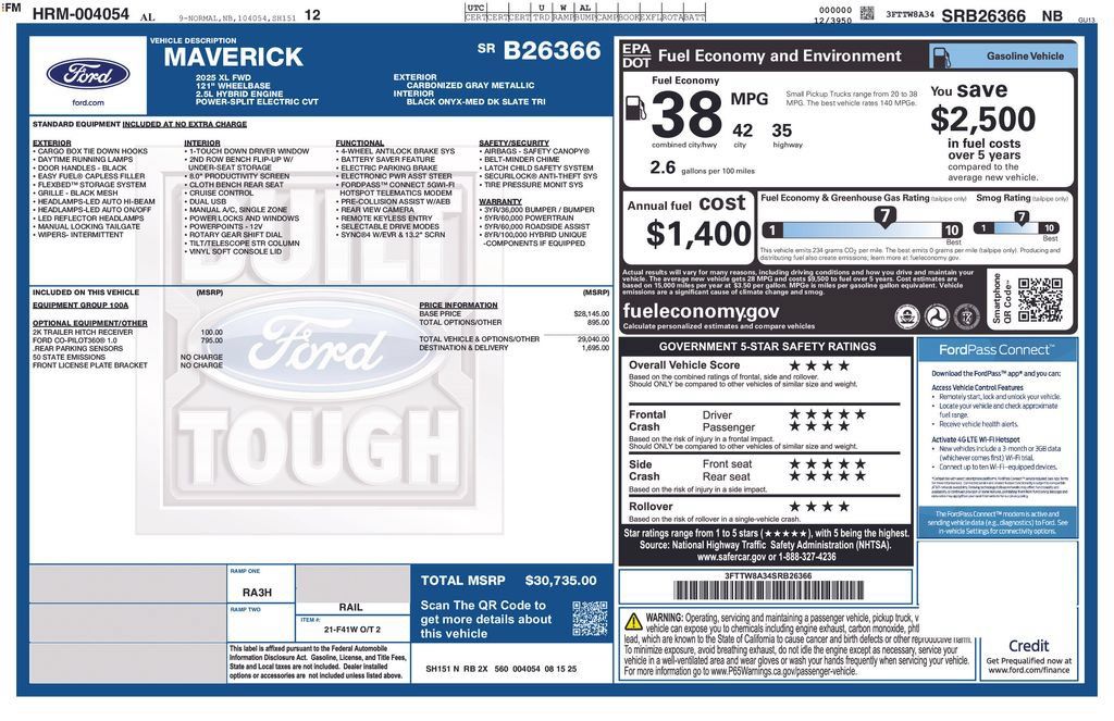 Used 2025 Ford Maverick XL FWD image 7