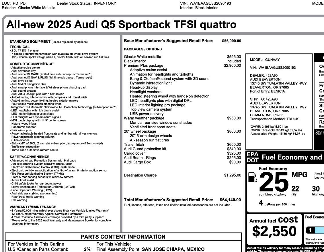 Used 2025 Audi Q5 Premium Plus AWD/4WD image 3