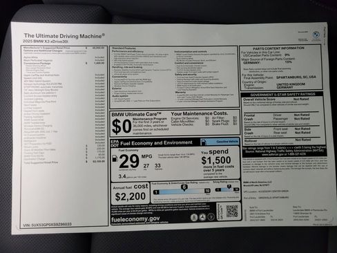 Used 2025 BMW X3 xDrive30i w/ Convenience Package image 14