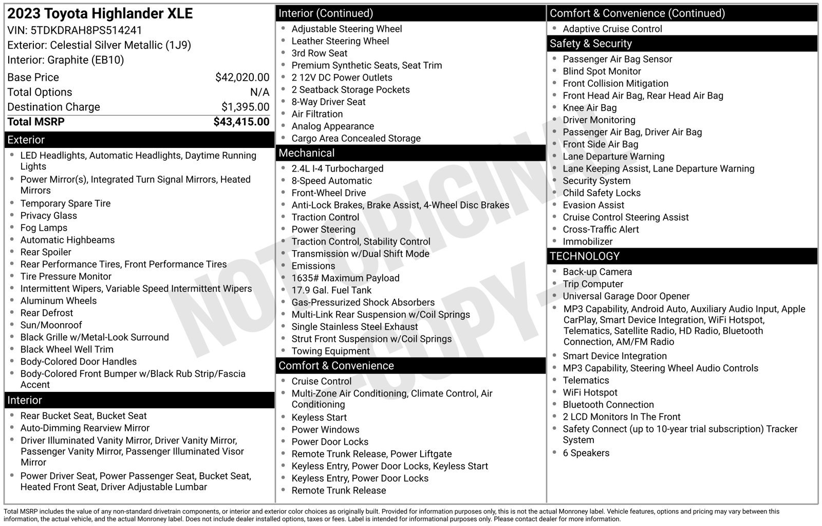 Used 2023 Toyota Highlander XLE FWD image 17