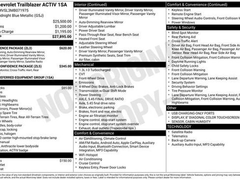 Used 2021 Chevrolet TrailBlazer ACTIV w/ Convenience Package image 7