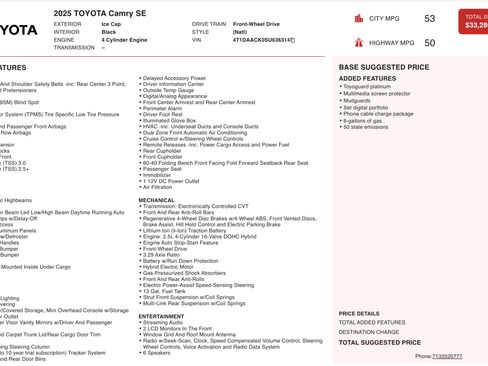 Used 2025 Toyota Camry LE image 4