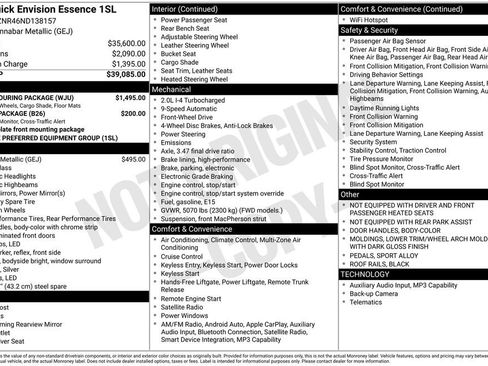 Used 2022 Buick Envision Essence w/ Sport Touring Package image 30