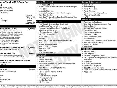 Used 2021 Toyota Tundra SR5 w/ TRD Sport Plus Package RWD image 29