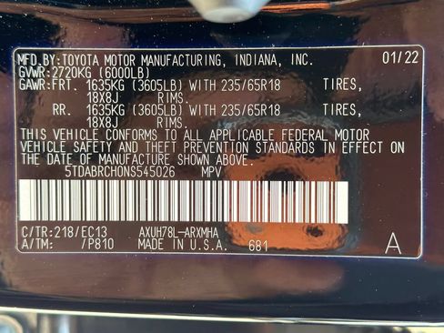 Used 2022 Toyota Highlander Bronze Edition AWD/4WD image 61