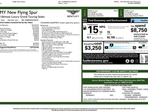 Used 2020 Bentley Flying Spur W12 w/ First Edition Specification AWD/4WD image 6