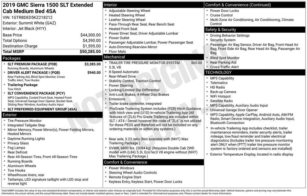 Used 2019 GMC Sierra 1500 SLT w/ SLT Premium Package RWD image 7